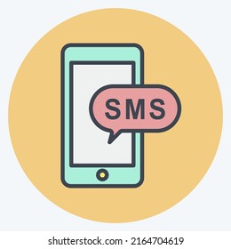 Icon SMS Notification. suitable for Education symbol. color mate style. simple design editable. design template vector. simple symbol illustration