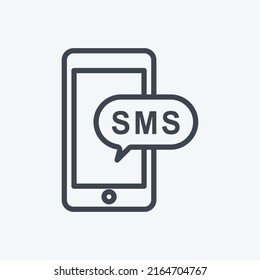 Icon SMS Notification. suitable for Education symbol. line style. simple design editable. design template vector. simple symbol illustration