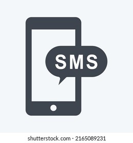 Icon SMS Notification. suitable for Education symbol. glyph style. simple design editable. design template vector. simple symbol illustration