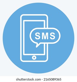 Icon SMS Notification. suitable for Education symbol. blue eyes style. simple design editable. design template vector. simple symbol illustration