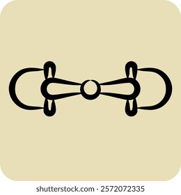 Icon Snaffle. related to Equestrian Sport symbol. hand drawn style. design editable