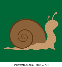 Icon of a snail with a shell. Vector illustration.