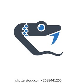 Icon snake head with scales reptile animal