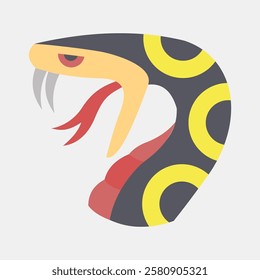 Icon snake. Traditional tattoo elements. Icon in flat style.