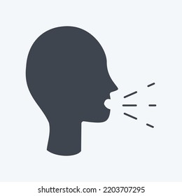 Icon Sneezing. suitable for flu symbol. glyph style. simple design editable. design template vector. simple illustration