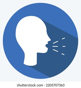 Icon Sneezing. suitable for flu symbol. long shadow style. simple design editable. design template vector. simple illustration