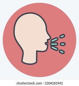 Icon Sneezing. suitable for flu symbol. color mate style. simple design editable. design template vector. simple illustration