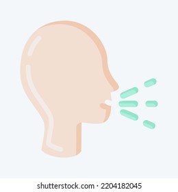 Icon Sneezing. suitable for flu symbol. flat style. simple design editable. design template vector. simple illustration