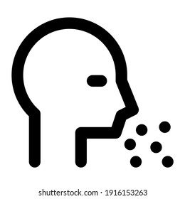 icon sneezing using line style