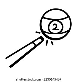 An icon of snooker doodle design 