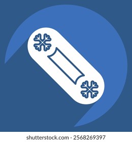 Icon Snow Board. related to Winter symbol. long shadow style. simple illustration