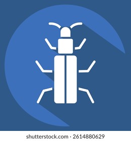 Icon Snow Bug. related to Insects symbol. long shadow style. design editable