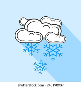 Icon of snow clouds weather. 