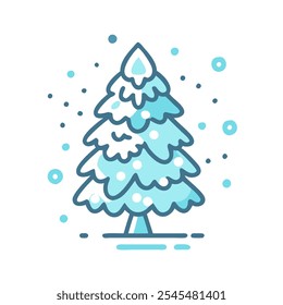 Icono de un árbol cubierto de nieve, ideal para escenas de invierno.