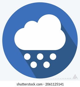 Icon Snow - Long Shadow Style - Einfache Illustration, Bearbeitbarer Strich, Design Template Vektor, Gut für Drucke, Plakate, Anzeigen, Ankündigungen, Infografiken, etc.
