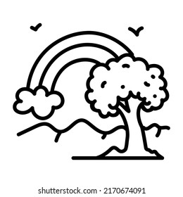Un ícono del diseño del doodle de los picos de nieve 

