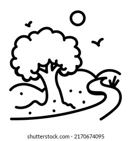 An icon of snow peaks doodle design 

