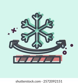 Icon Snow Resistant. related to Fabric symbol. MBE style. simple design editable