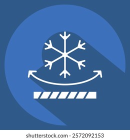 Icon Snow Resistant. related to Fabric symbol. long shadow style. simple design editable