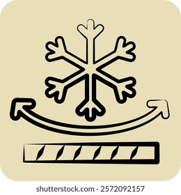Icon Snow Resistant. related to Fabric symbol. hand drawn style. simple design editable