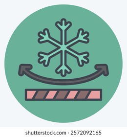 Icon Snow Resistant. related to Fabric symbol. color mate style. simple design editable