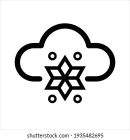 icon of snow, Snowing Icon, Cloud snowflake icon, vector illustration, flat icon for apps and websites