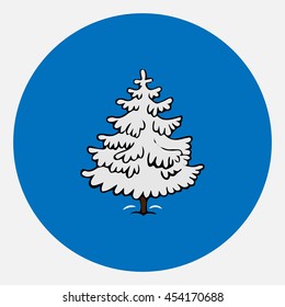 Icon snow-covered fir-eps.