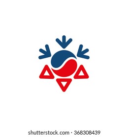 Icon snowflake sun