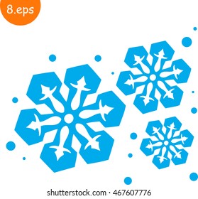 Icon snowflakes. Cartoon, vector, flat style