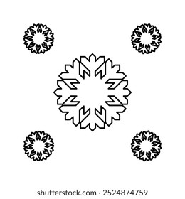 Icono de copos de nieve sobre un fondo blanco, Ilustración vectorial