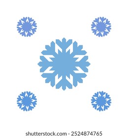 ícone de flocos de neve em um fundo branco, ilustração vetorial