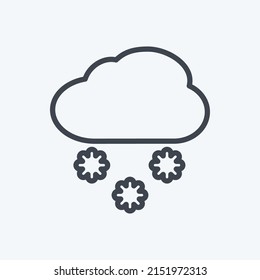 Icon Snowing. suitable for disasters symbol. line style. simple design editable. design template vector. simple symbol illustration