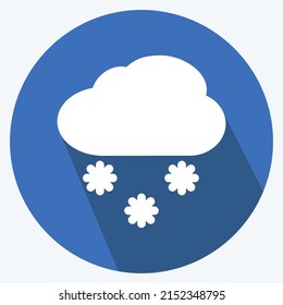Icono Nevando. adecuado para el símbolo de desastres. estilo de sombra larga. diseño simple editable. vector de plantilla de diseño. ilustración de símbolo simple