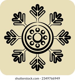Icon Snowlakes. related to Alaska symbol. hand drawn style. simple design editable. simple illustration