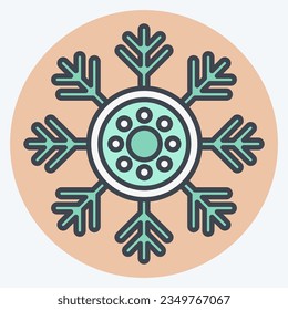 Icon Snowlakes. related to Alaska symbol. color mate style. simple design editable. simple illustration