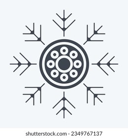 Icono: Lagos de nieve. relacionado con el símbolo de Alaska. estilo glifo. diseño simple editable. ilustración simple