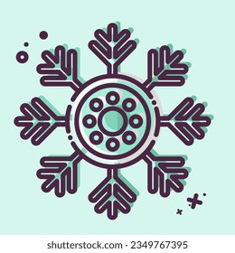 Icon Snowlakes. related to Alaska symbol. MBE style. simple design editable. simple illustration