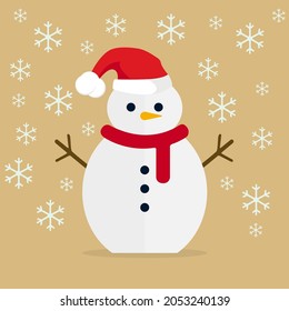 icon of snowman, christmas, snow, holiday weekend, free time, vector illustration