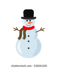 Icon snowman in a flat style is insulated on white background. easy to use. vector illustration