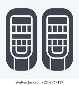 Icon Snowshoes. related to Alaska symbol. glyph style. simple design editable. simple illustration