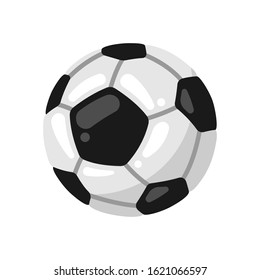 Icon of soccer ball ball in flat style. Stylized sport equipment illustration.