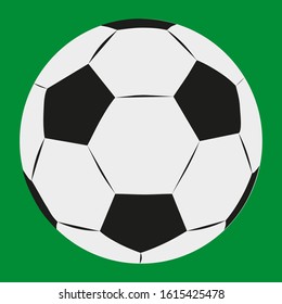 The icon of a soccer ball. Flat vector illustration on a green background. EPS 10