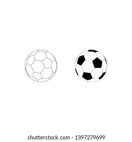 Icon of soccer ball. Football balls. Set of two soccer balls