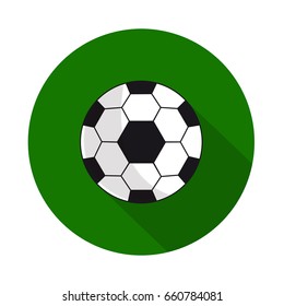 Icon soccer ball with long shadow