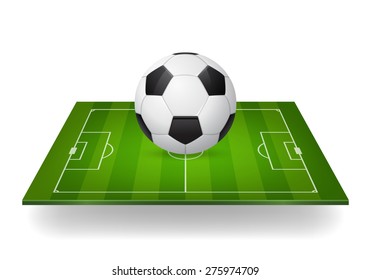 Icon of soccer ball on field. Isolated. Design element, template. Vector EPS10 illustration. 