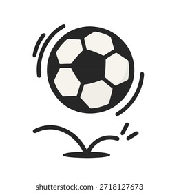 Icon Fußball Kugel drehen und hüpfen