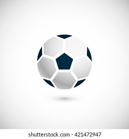 Icon of soccer / football ball. Isolated on white background. Vector illustration, eps 10.