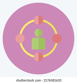 Icon Social Circle. suitable for digital web symbol. flat style. simple design editable. design template vector. simple symbol illustration