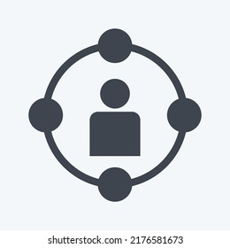 Symbol Social Circle. geeignet für digitale Web-Symbole. Glyph-Stil. einfaches Design bearbeitbar. Designvorlage, Vektor. einfache Symbolillustration