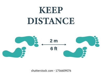 The icon of social distancing. Keep a distance of 2 meters. Avoid the crowd. The coronavirus epidemic is protective. Vector illustration